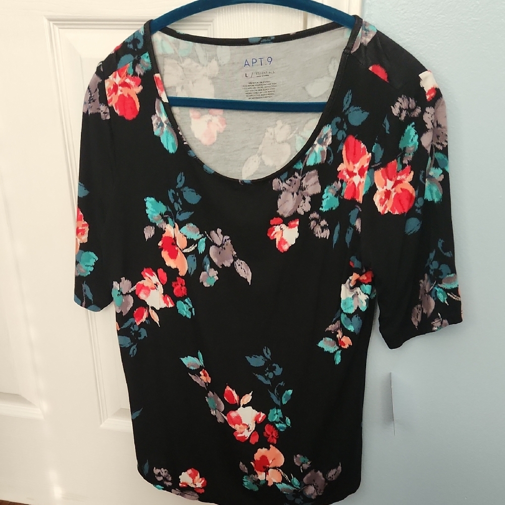 Apt. 9 Pink Fitted Blouse with 3/4 Sleeves